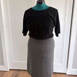 LOFT Black and Gray Dress
